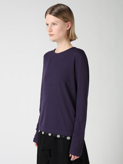 DOT PRINT TULLE ROUND NECK T-SHIRT