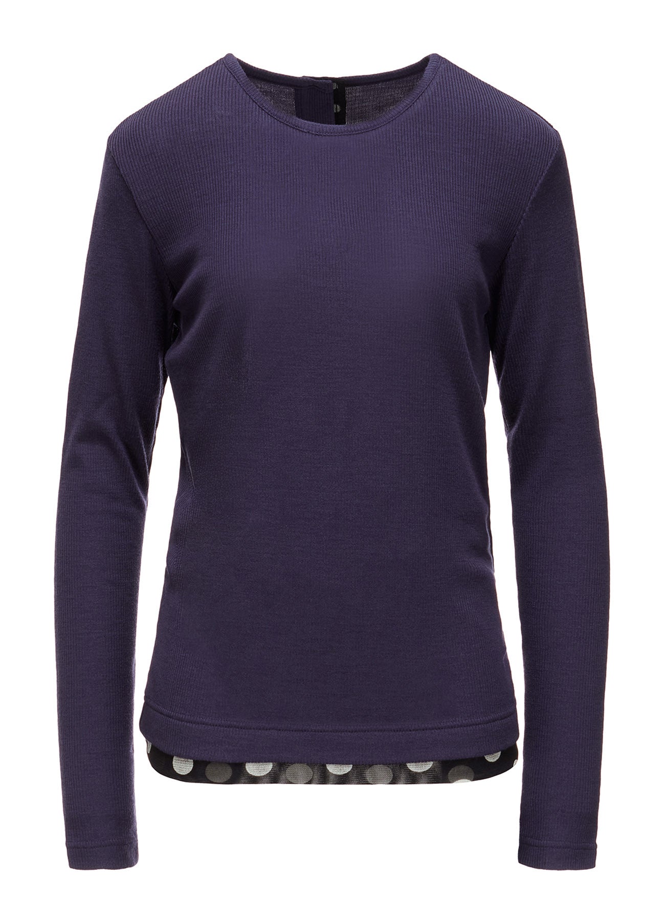 DOT PRINT TULLE ROUND NECK T-SHIRT