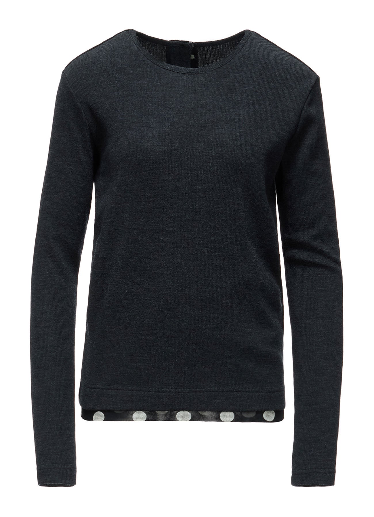 DOT PRINT TULLE ROUND NECK T-SHIRT