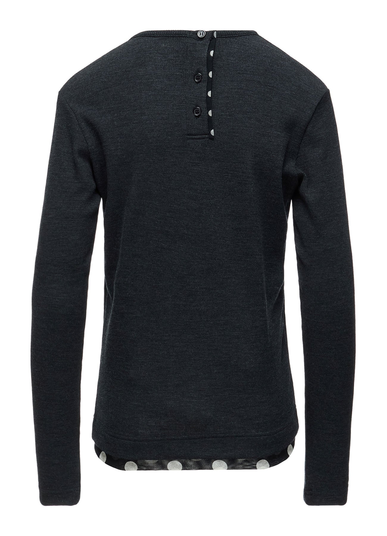 DOT PRINT TULLE ROUND NECK T-SHIRT