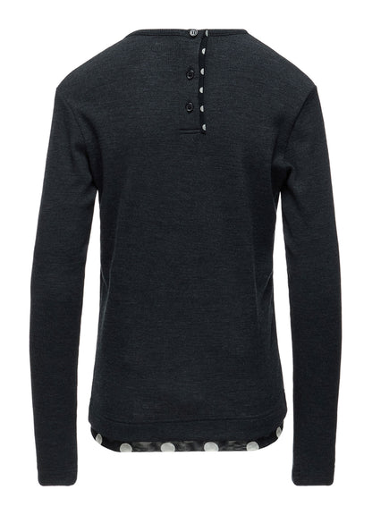 DOT PRINT TULLE ROUND NECK T-SHIRT