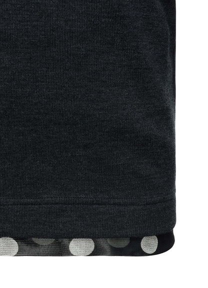 DOT PRINT TULLE ROUND NECK T-SHIRT