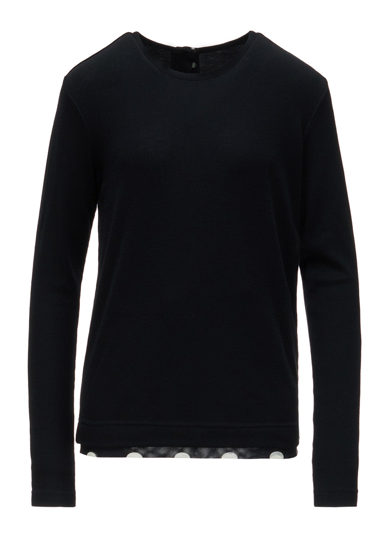 DOT PRINT TULLE ROUND NECK T-SHIRT