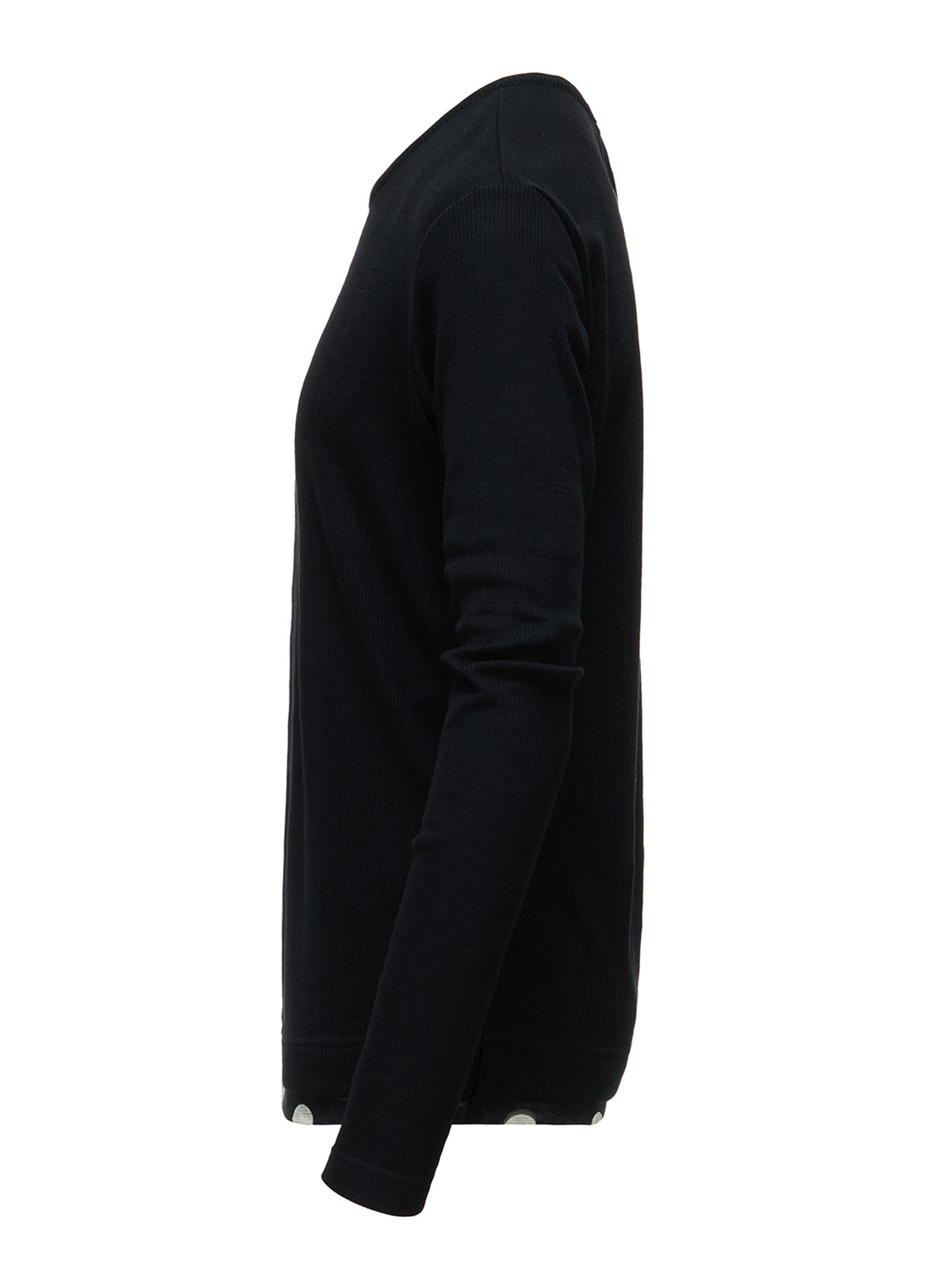 DOT PRINT TULLE ROUND NECK T-SHIRT