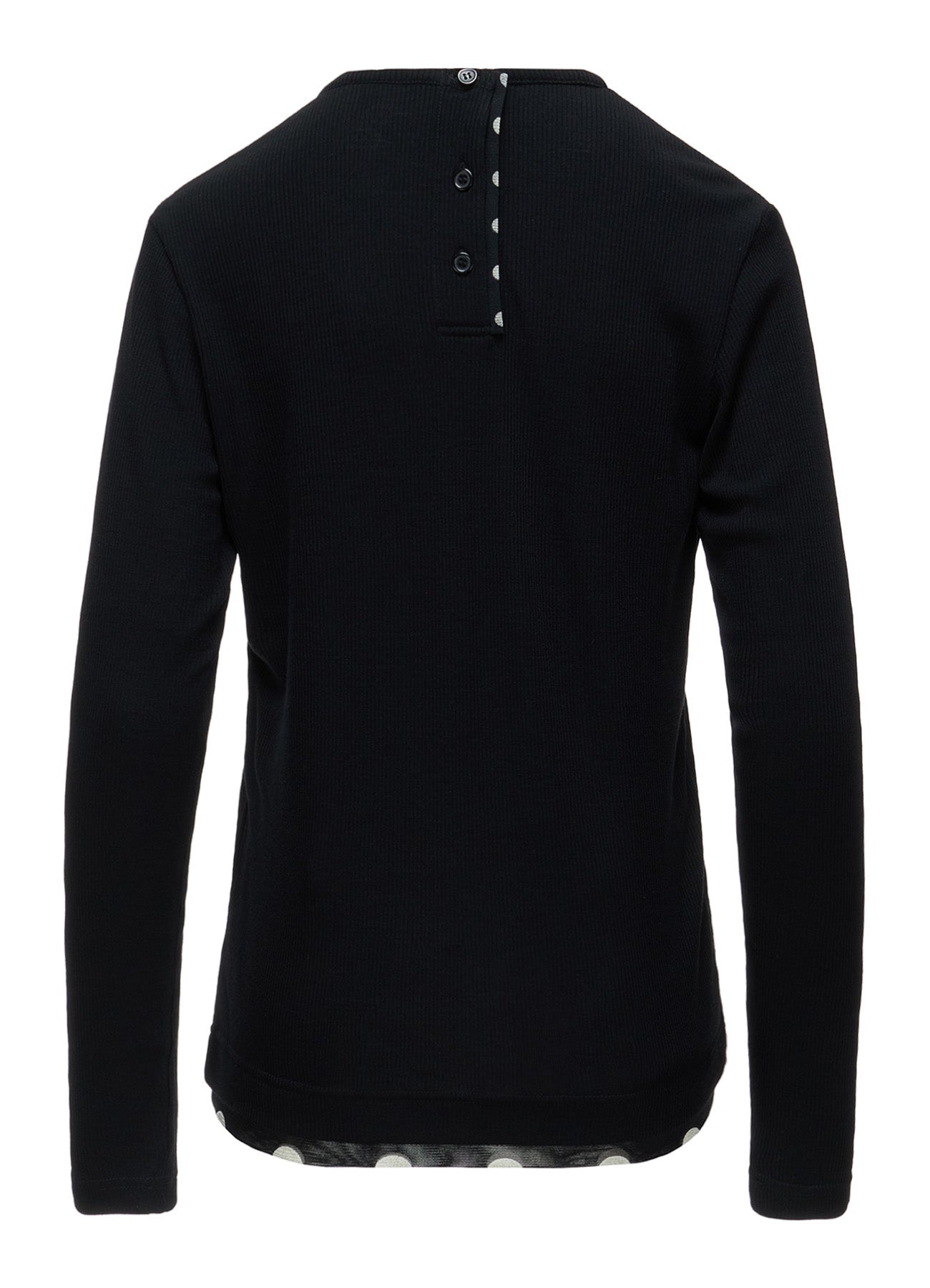 DOT PRINT TULLE ROUND NECK T-SHIRT