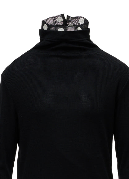 DOT PRINT TULLE HIGH NECK T-SHIRT
