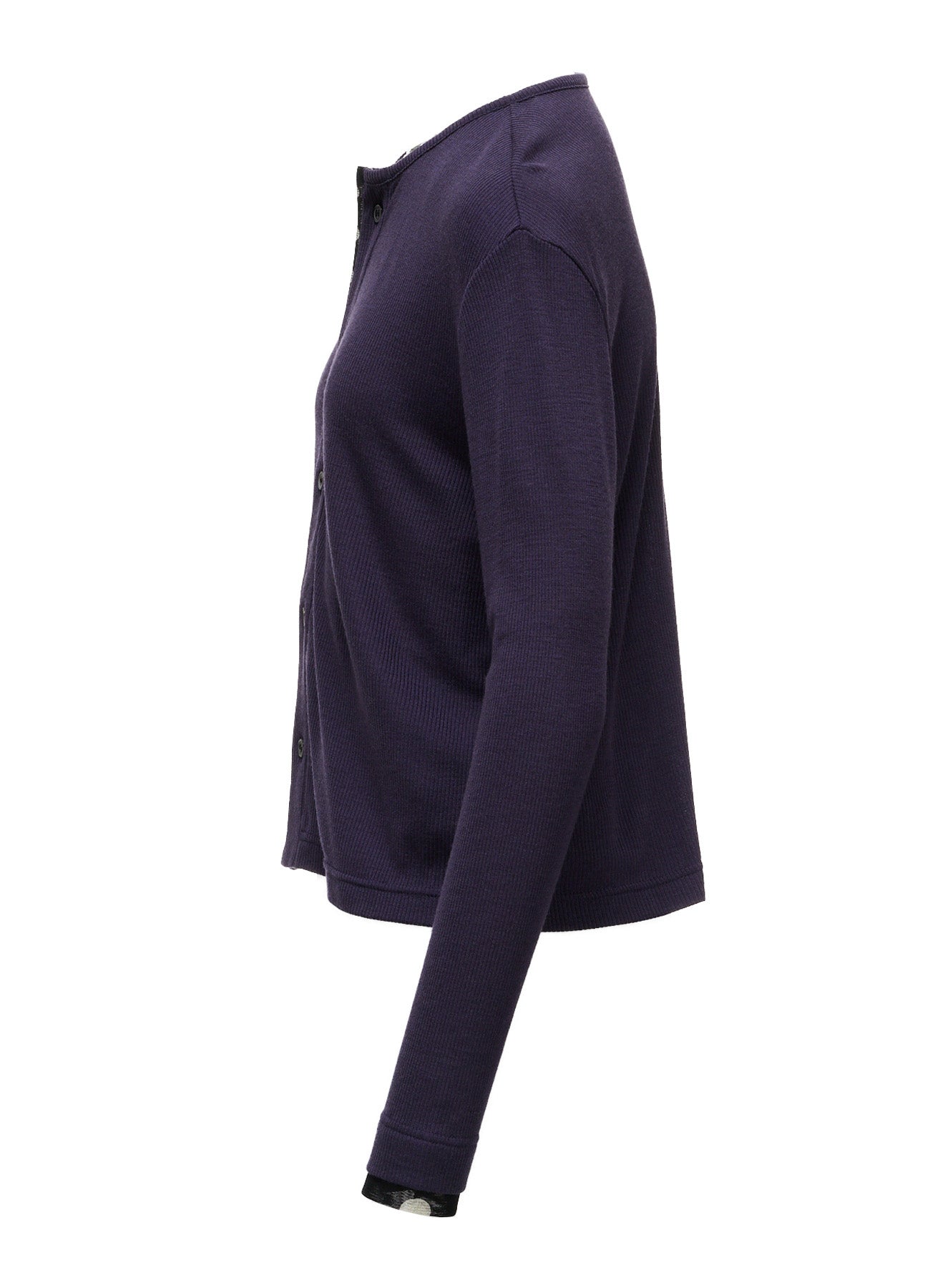 DOT PRINT TULLE ROUND NECK CARDIGAN