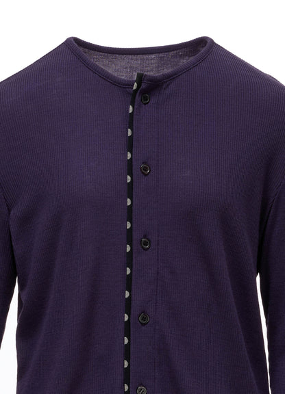 DOT PRINT TULLE ROUND NECK CARDIGAN