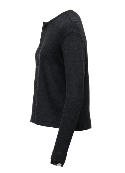 DOT PRINT TULLE ROUND NECK CARDIGAN
