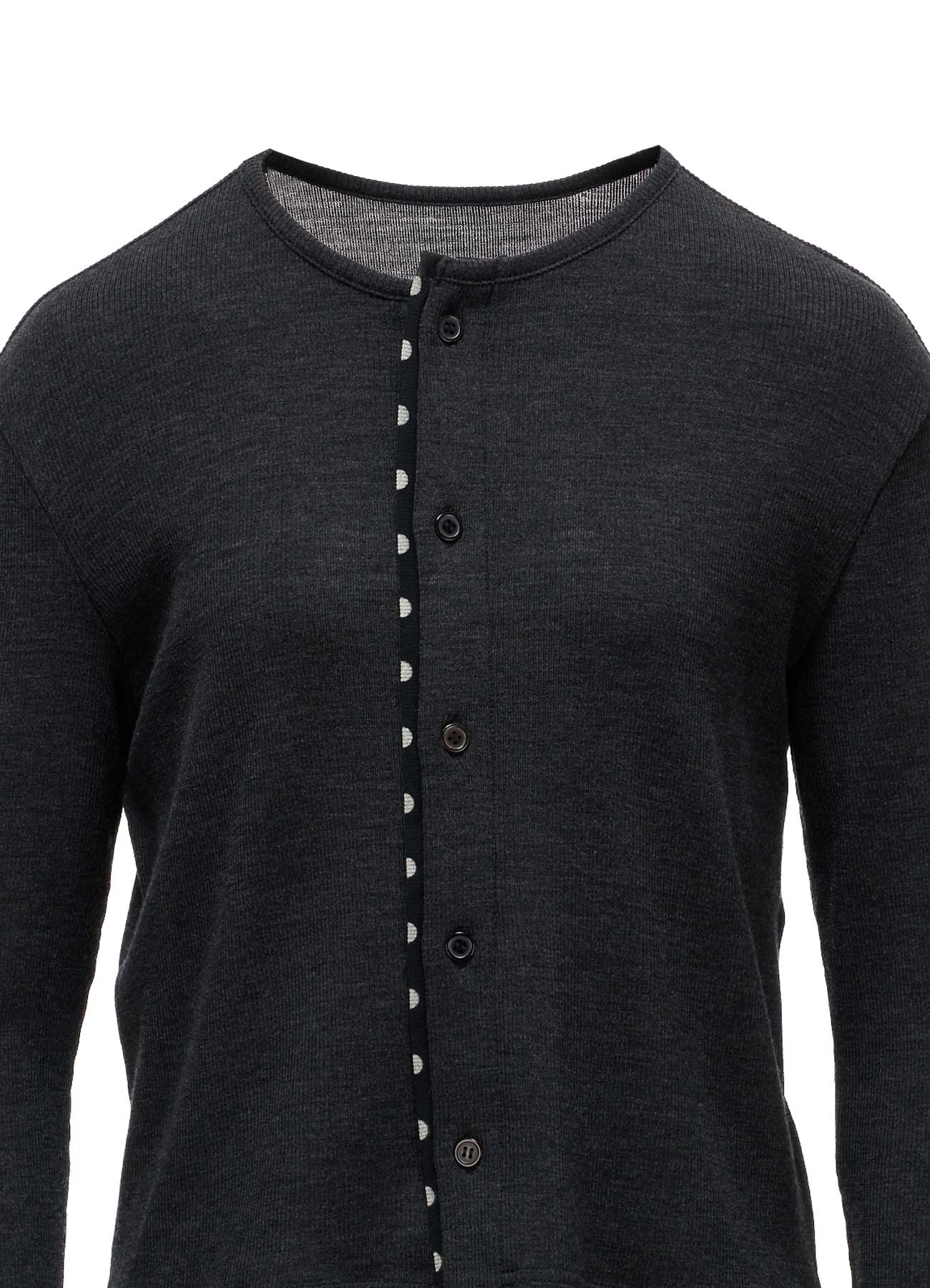DOT PRINT TULLE ROUND NECK CARDIGAN