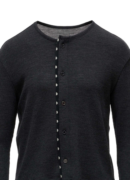 DOT PRINT TULLE ROUND NECK CARDIGAN