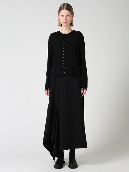 DOT PRINT TULLE ROUND NECK CARDIGAN