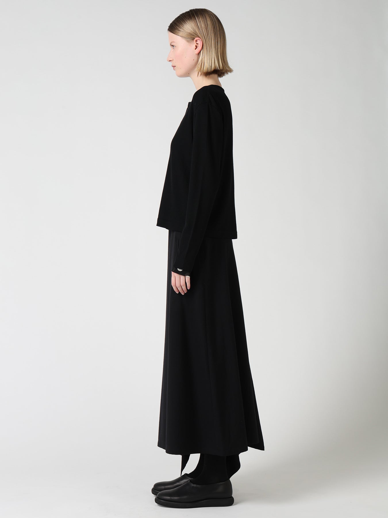 DOT PRINT TULLE ROUND NECK CARDIGAN