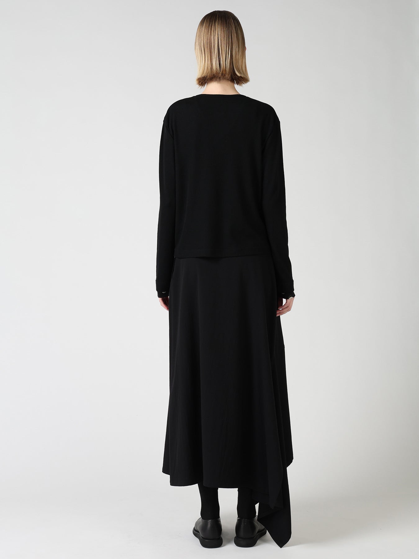 DOT PRINT TULLE ROUND NECK CARDIGAN