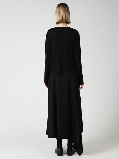 DOT PRINT TULLE ROUND NECK CARDIGAN