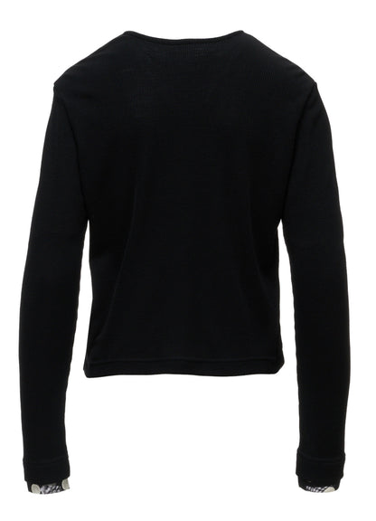 DOT PRINT TULLE ROUND NECK CARDIGAN