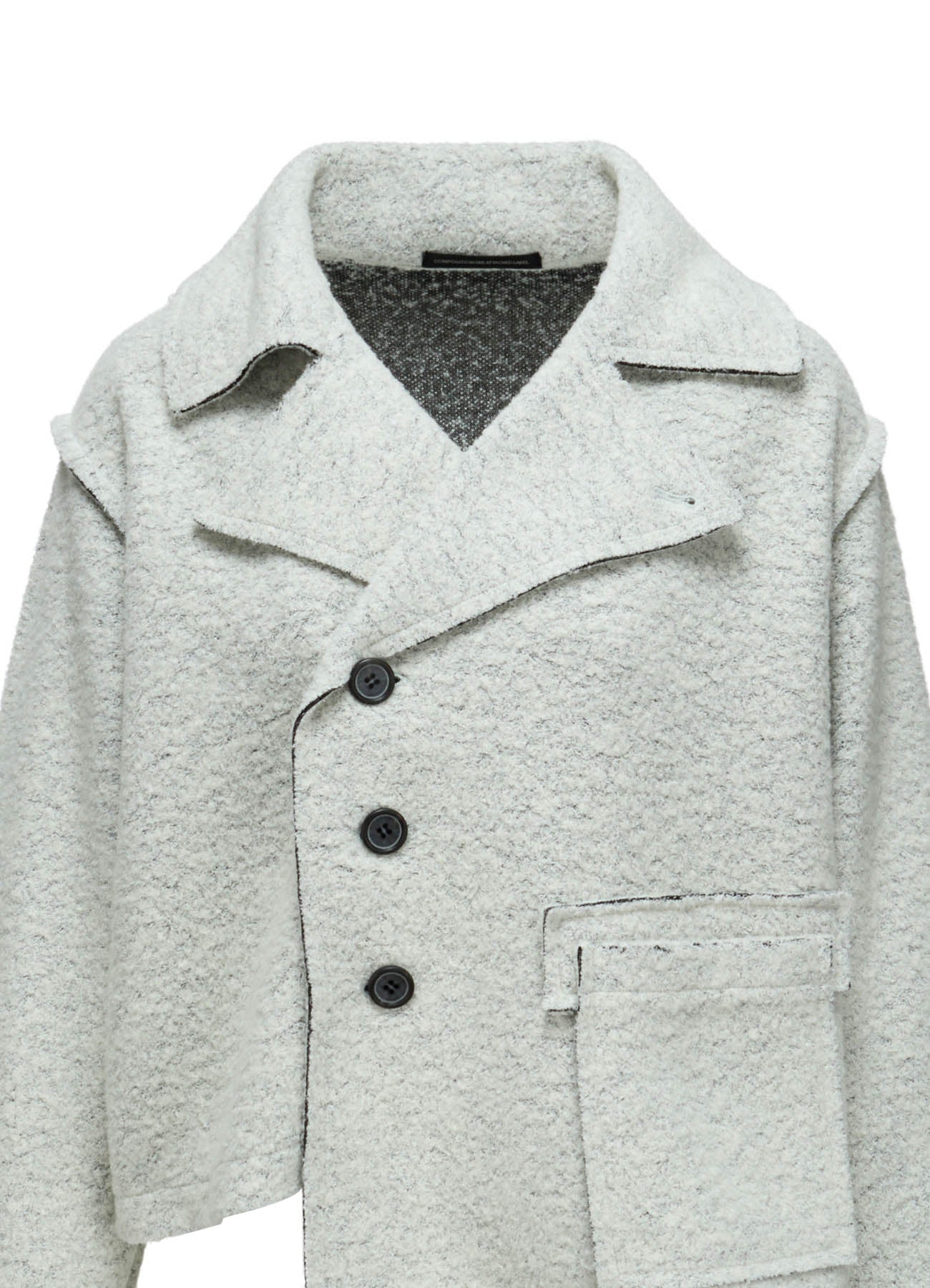 WOOL BLEND BOUCLÉ SHORT JACKET – THE SHOP YOHJI YAMAMOTO