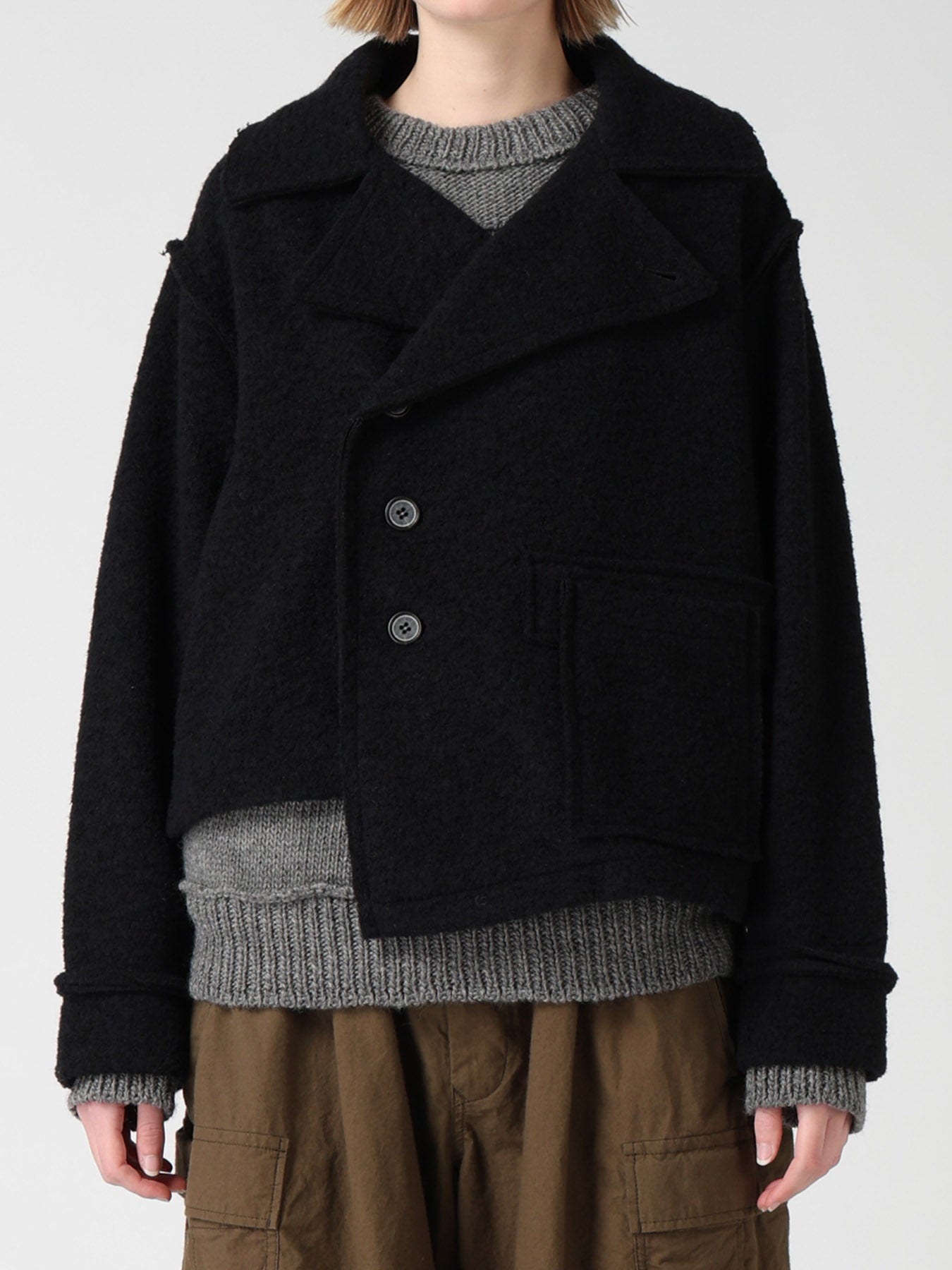 美品【Y-3Yohji Yamamoto × 】ショートジャケットM WOOL BLEND BOUCLÉ SHORT JACKET – THE SHOP YOHJI YAMAMOTO