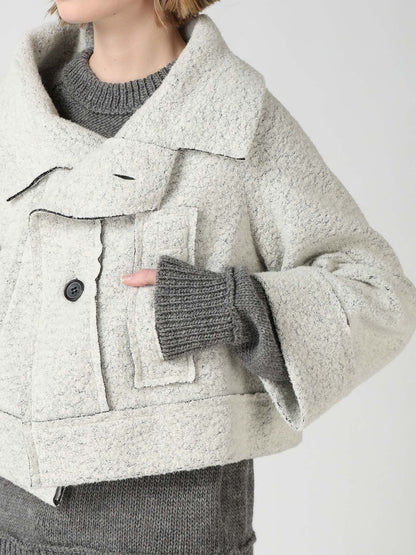 WOOL BLEND BOUCLÉ 3-BUTTON JACKET