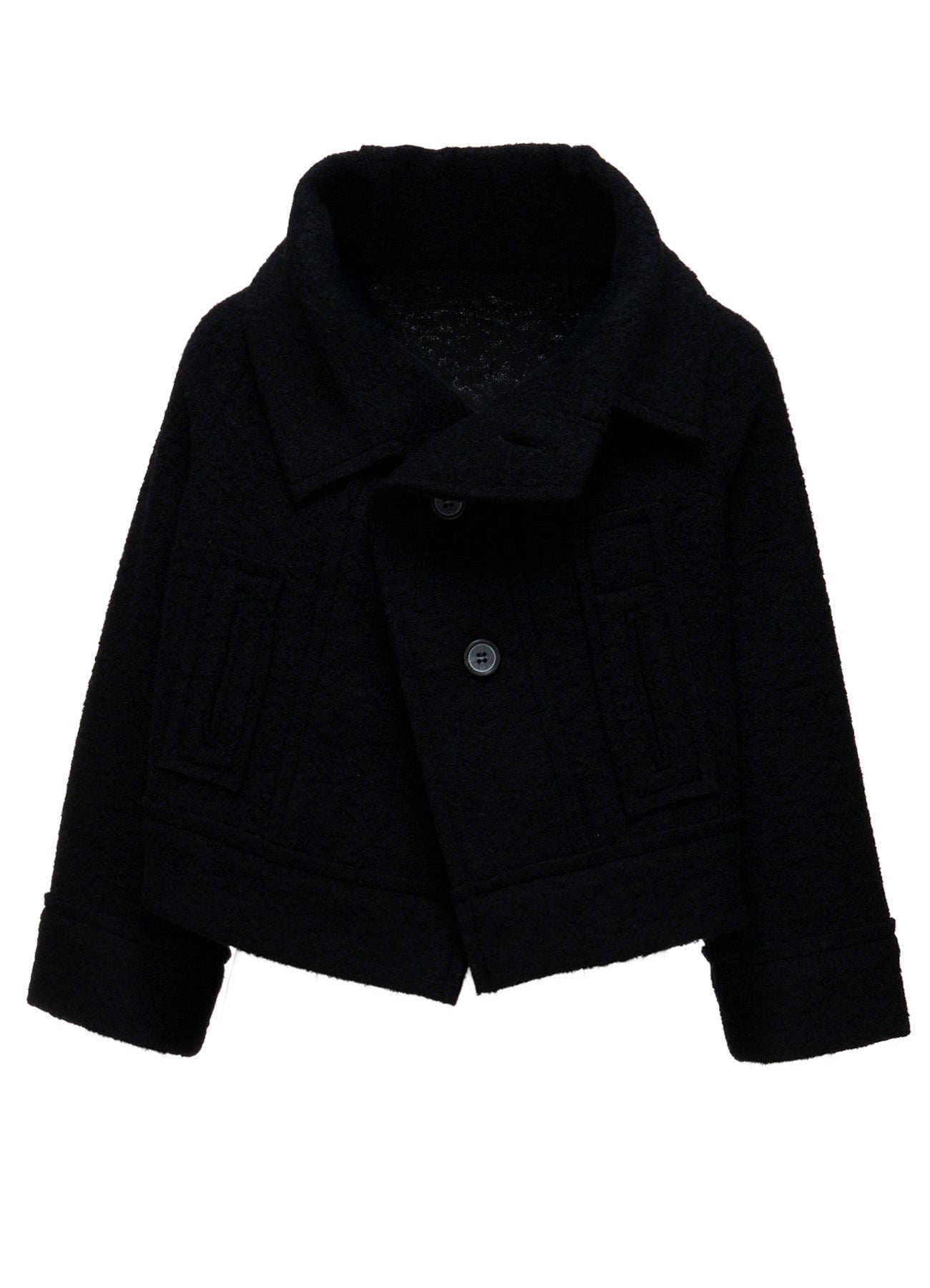 WOOL BLEND BOUCLÉ 3-BUTTON JACKET – THE SHOP YOHJI YAMAMOTO
