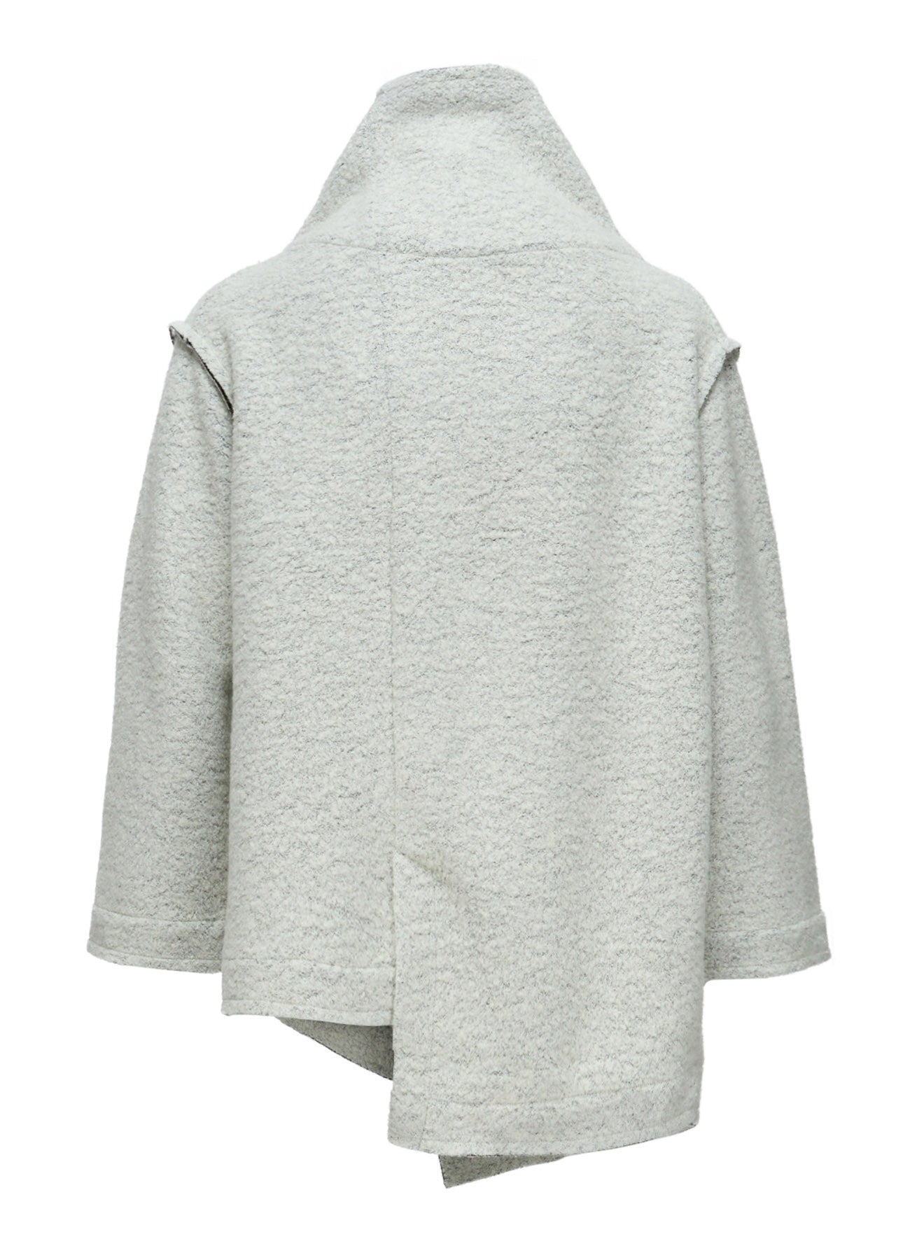 WOOL BLEND BOUCLÉ OFF-NECK JACKET – THE SHOP YOHJI YAMAMOTO