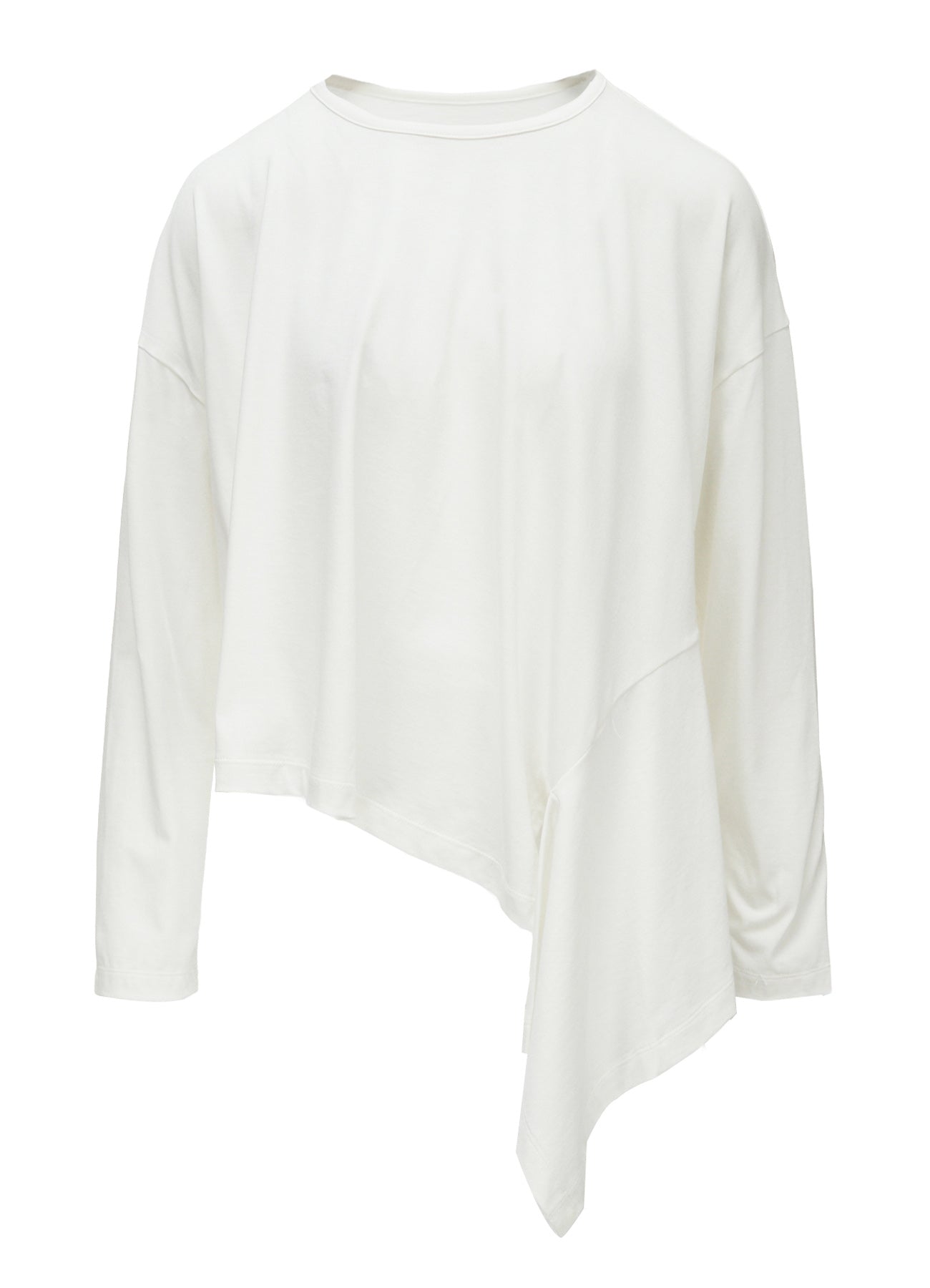 SUVIN JERSEY ASYMMETRIC ROUND NECK T-SHIRT