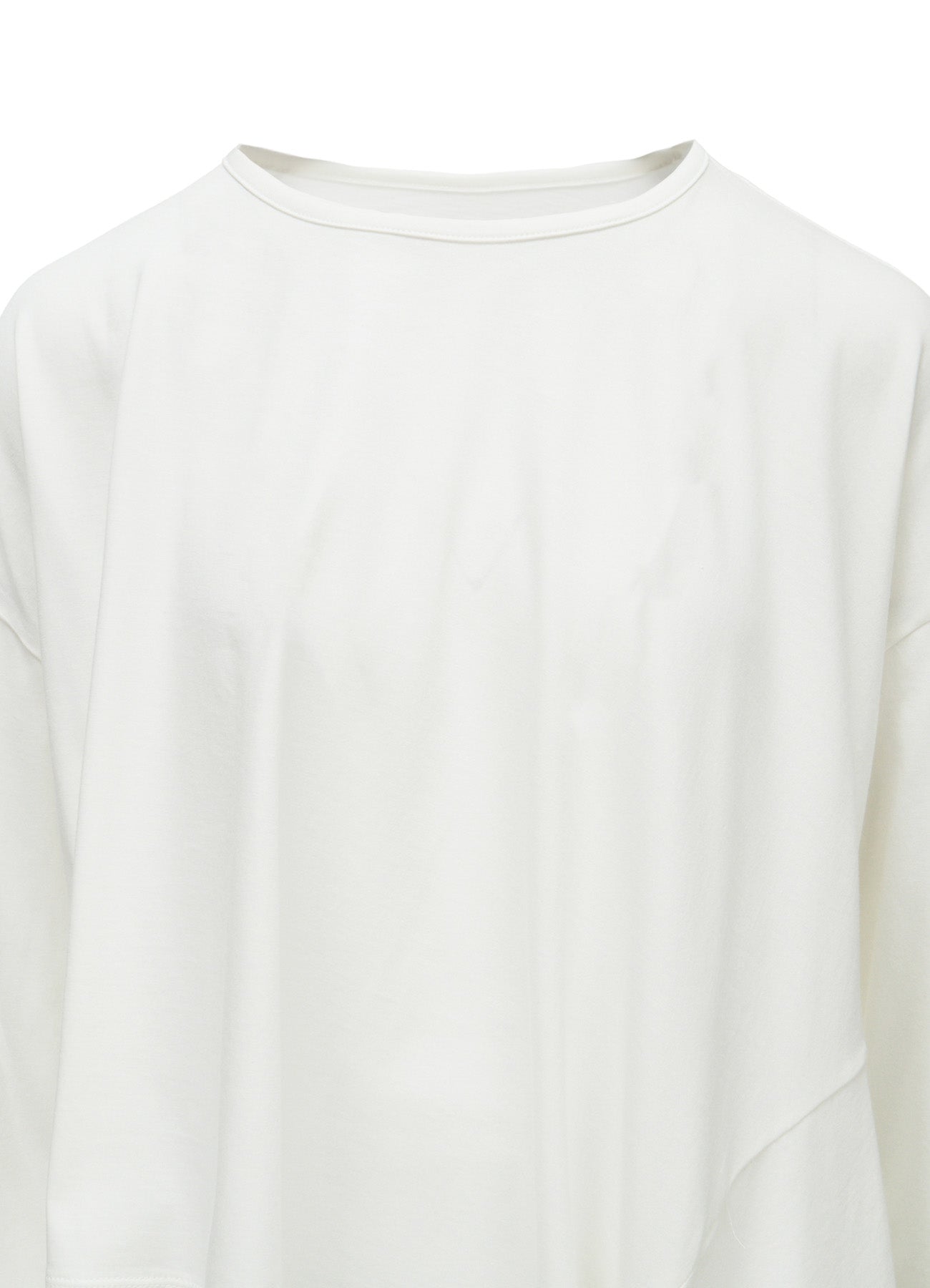 SUVIN JERSEY ASYMMETRIC ROUND NECK T-SHIRT