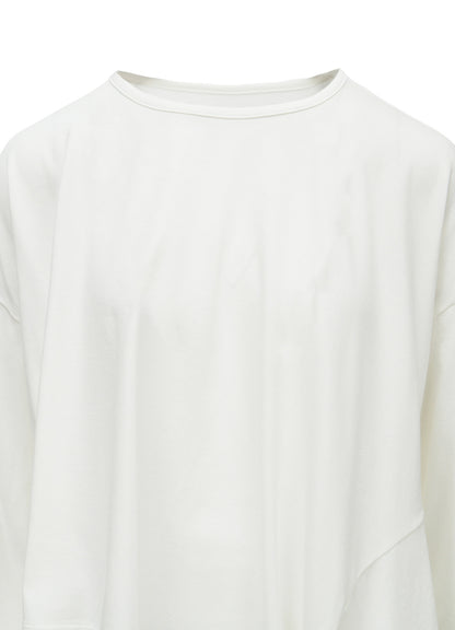 SUVIN JERSEY ASYMMETRIC ROUND NECK T-SHIRT
