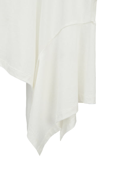 SUVIN JERSEY ASYMMETRIC ROUND NECK T-SHIRT