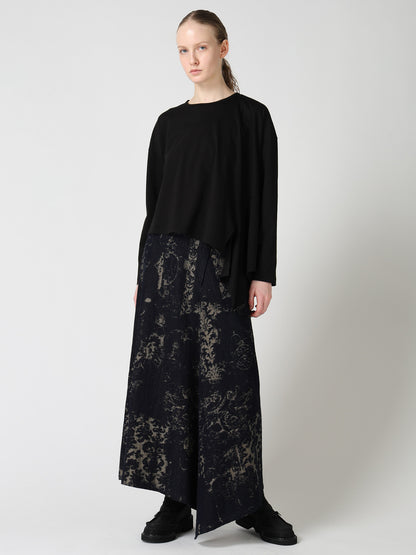 SUVIN JERSEY ASYMMETRIC ROUND NECK T-SHIRT
