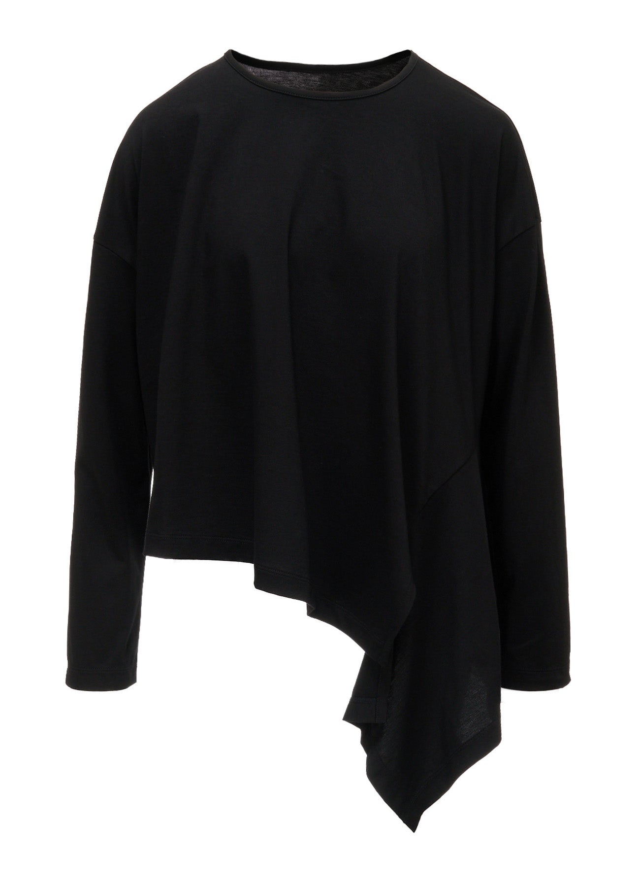 SUVIN JERSEY ASYMMETRIC ROUND NECK T-SHIRT