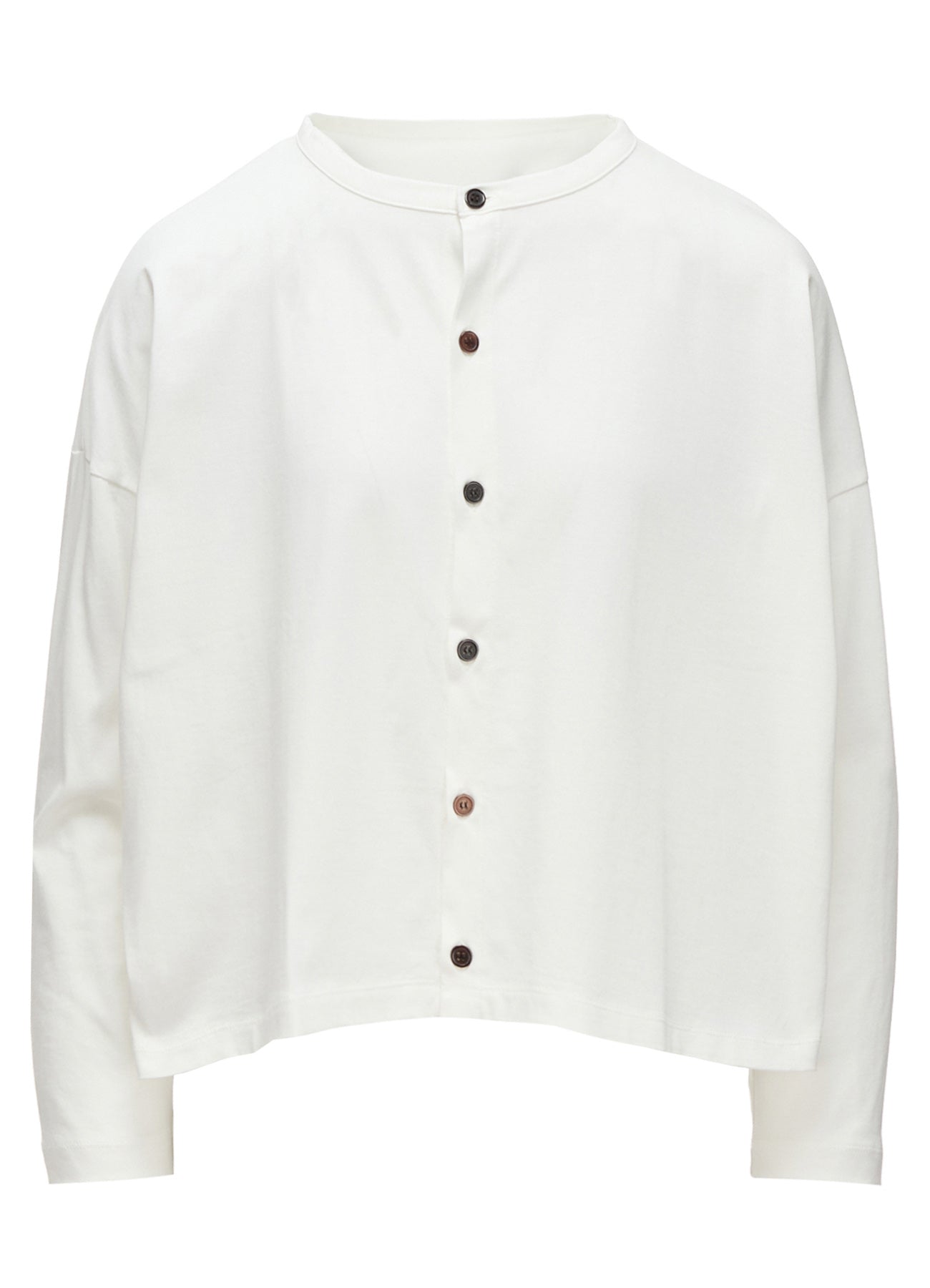 SUVIN JERSEY SHORT ROUND NECK CARDIGAN
