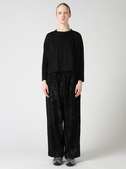 SUVIN JERSEY SHORT ROUND NECK CARDIGAN