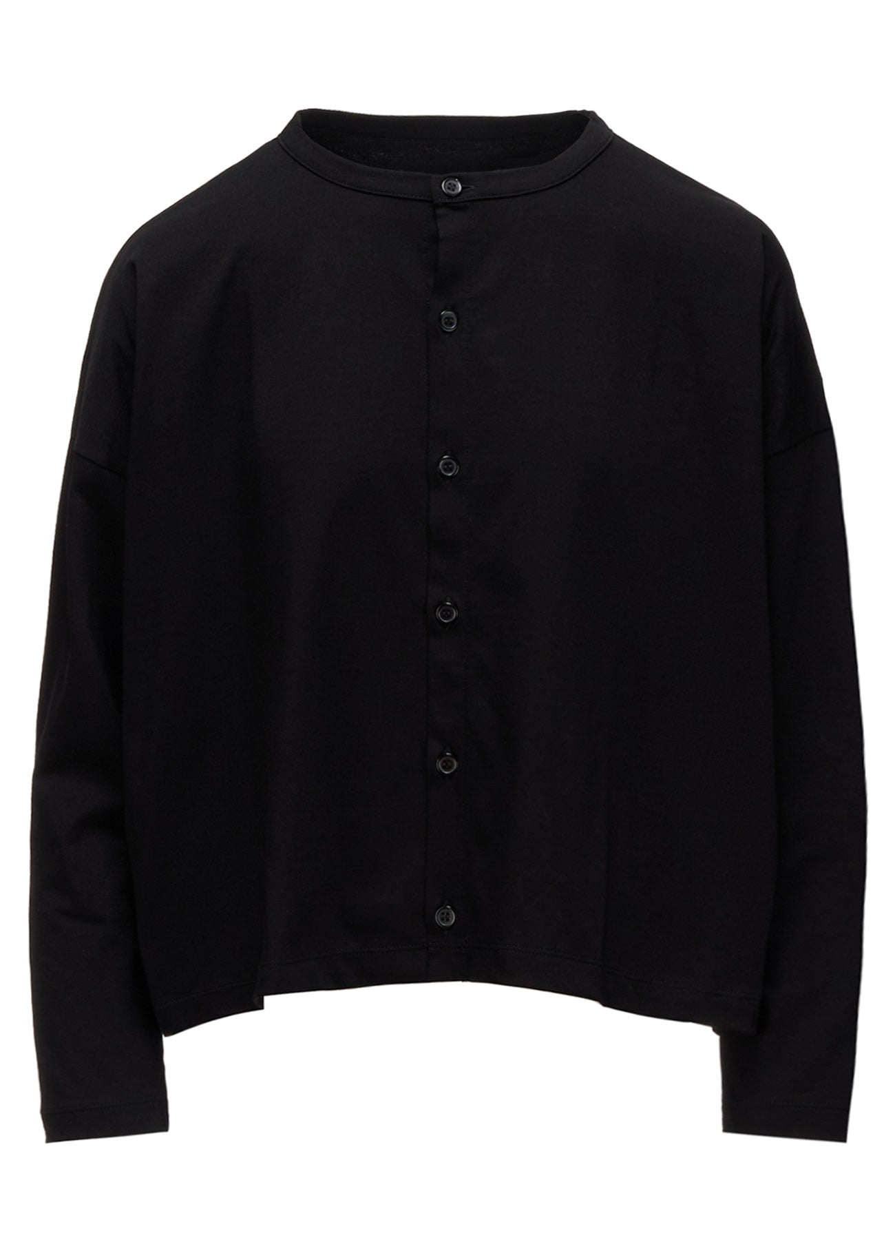 SUVIN JERSEY SHORT ROUND NECK CARDIGAN