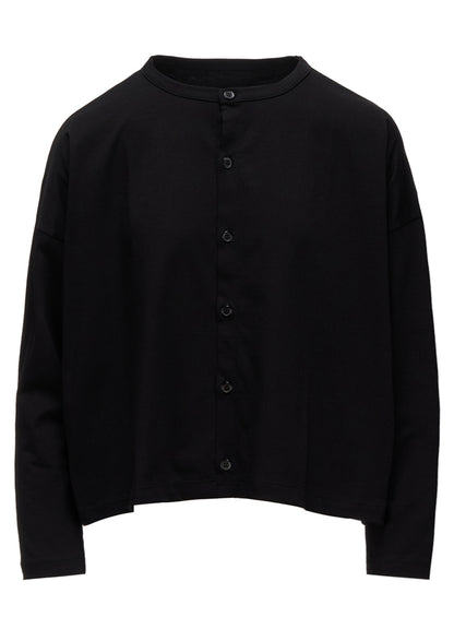 SUVIN JERSEY SHORT ROUND NECK CARDIGAN