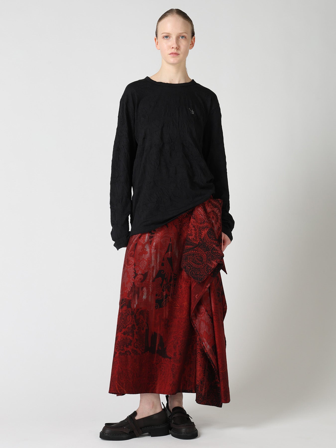 COTTON JERSEY Y'S STITCH LONG SLEEVE BIG T-SHIRT