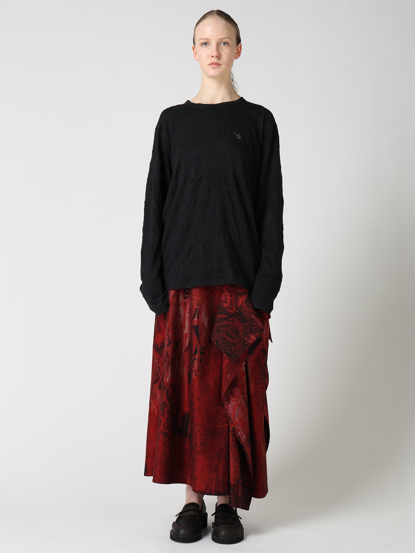 COTTON JERSEY Y'S STITCH LONG SLEEVE BIG T-SHIRT