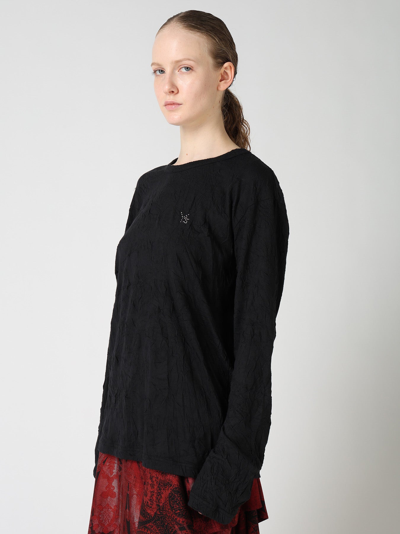 COTTON JERSEY Y'S STITCH LONG SLEEVE BIG T-SHIRT