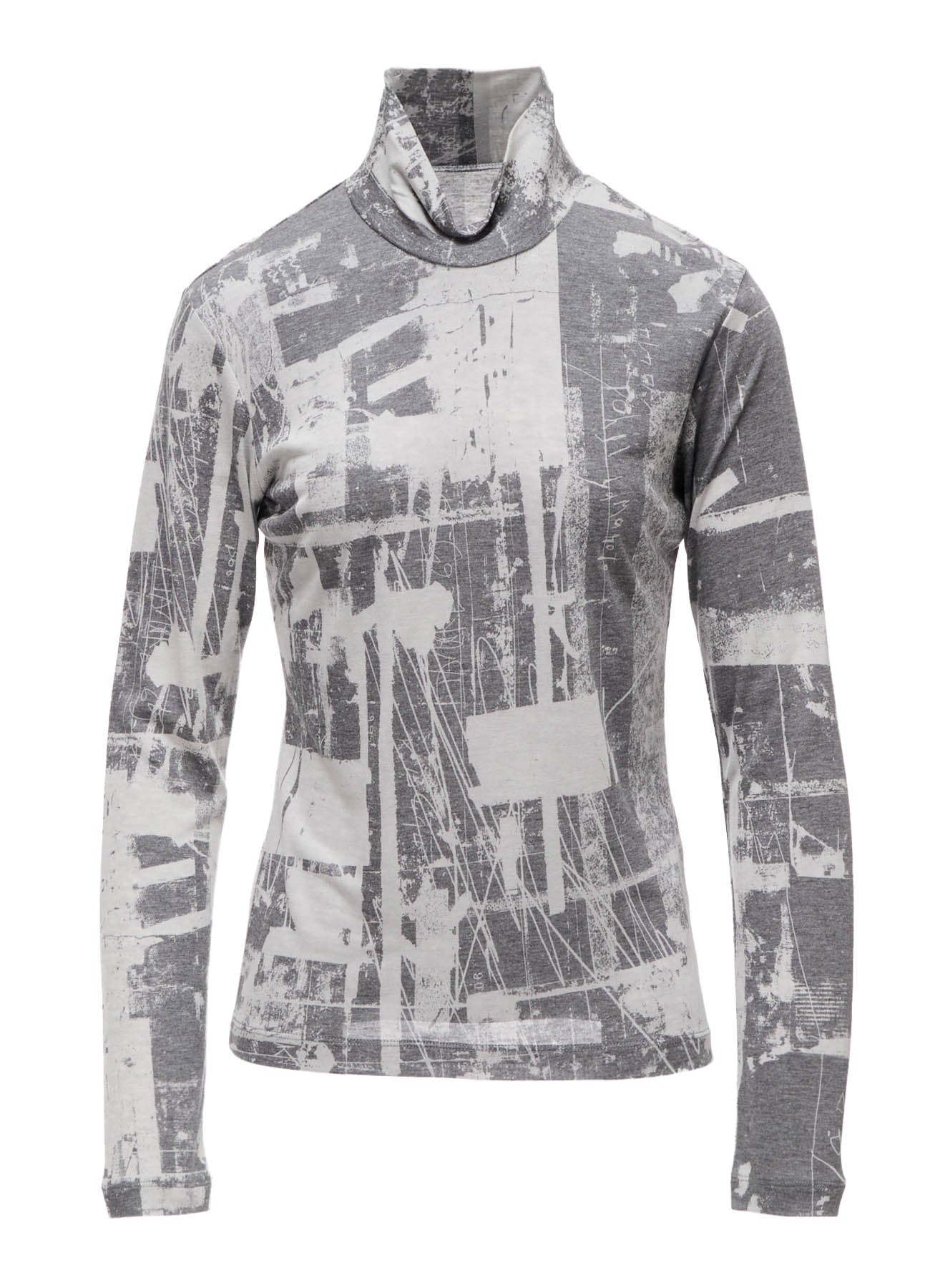 "DESOLATE CITY" JERSEY LONG SLEEVE HIGH NECK T-SHIRT