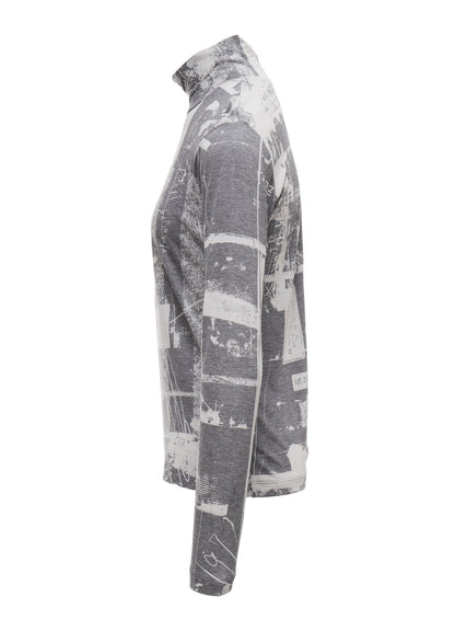 "DESOLATE CITY" JERSEY LONG SLEEVE HIGH NECK T-SHIRT