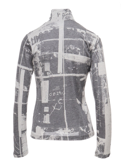 "DESOLATE CITY" JERSEY LONG SLEEVE HIGH NECK T-SHIRT