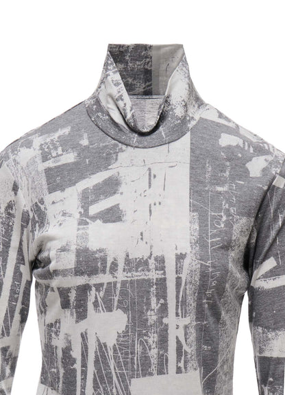 "DESOLATE CITY" JERSEY LONG SLEEVE HIGH NECK T-SHIRT