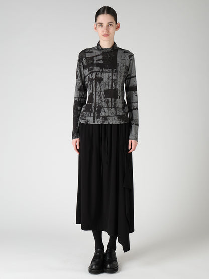 "DESOLATE CITY" JERSEY LONG SLEEVE HIGH NECK T-SHIRT