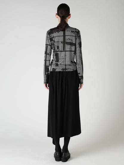 "DESOLATE CITY" JERSEY LONG SLEEVE HIGH NECK T-SHIRT