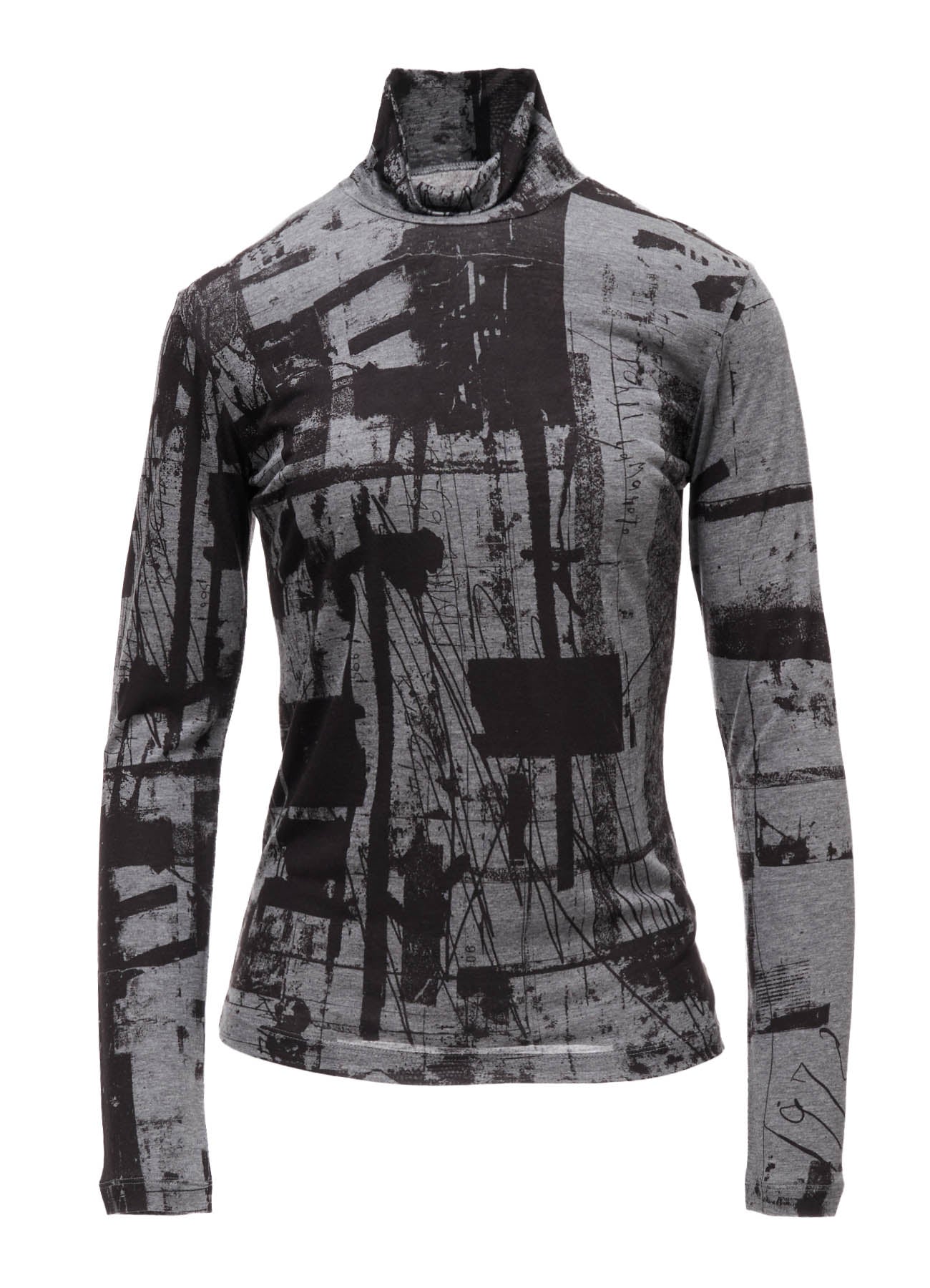 "DESOLATE CITY" JERSEY LONG SLEEVE HIGH NECK T-SHIRT