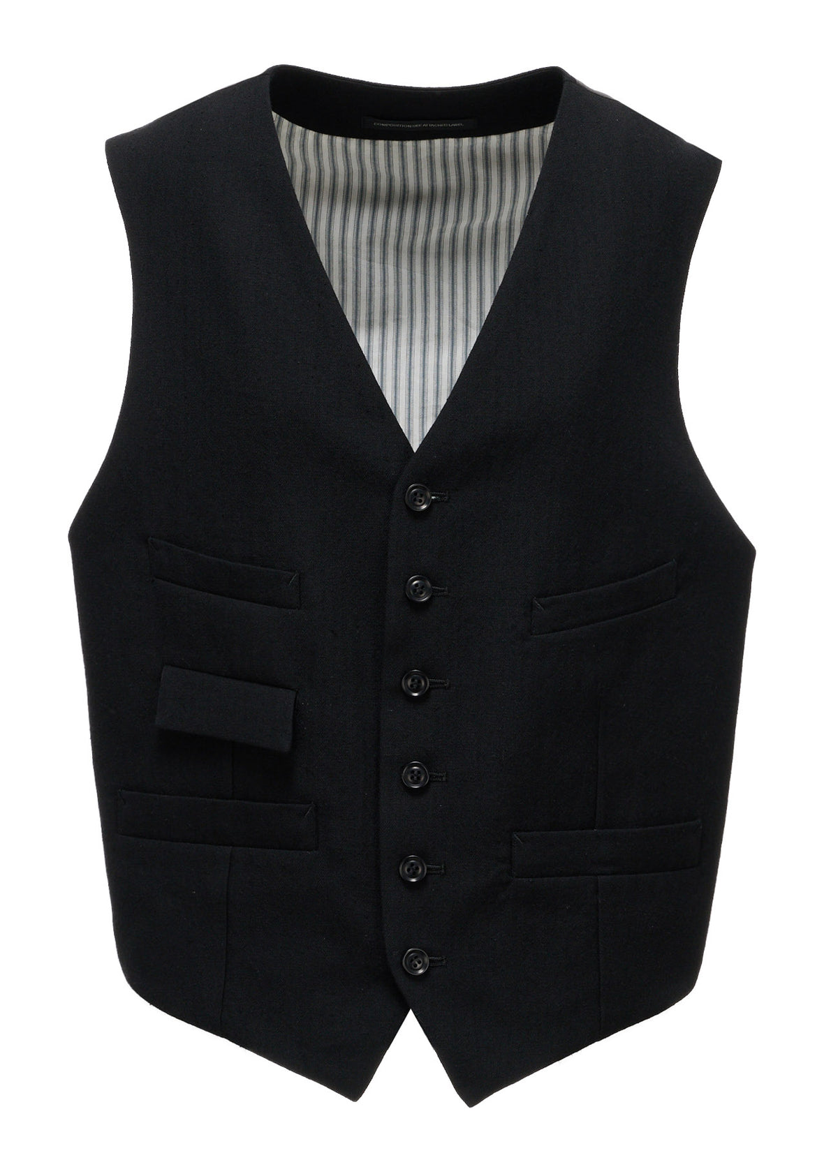 HERRINGBONE COLLARLESS VEST