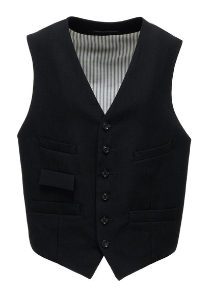 HERRINGBONE COLLARLESS VEST
