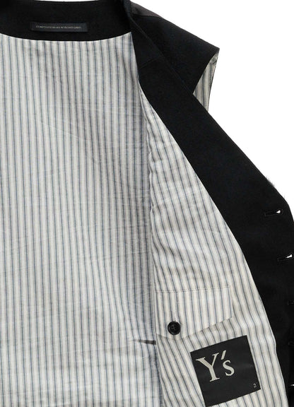 HERRINGBONE COLLARLESS VEST