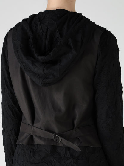 HERRINGBONE COLLARLESS VEST