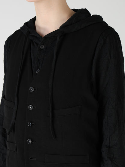 TA/PE CREPE DE CHINE COLLARLESS VEST